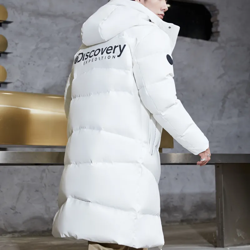 Discovery Expedition Solid Color Hooded Long Down Jacket Unisex-7