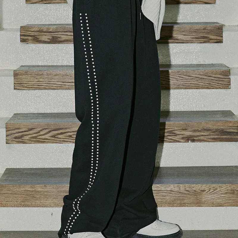 SHOOT BRAND Straight Casual Pants Unisex Black-3