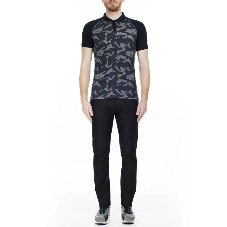 ARMANI JEANS Polo Shirts Men Black-1