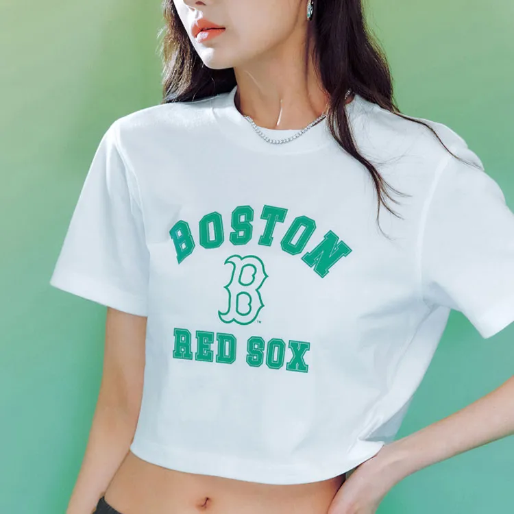MLB Crop Tops Women's White-3