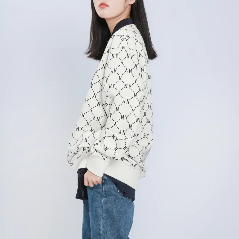 MLB Old Flower Sweatshirts Unisex Cream-6