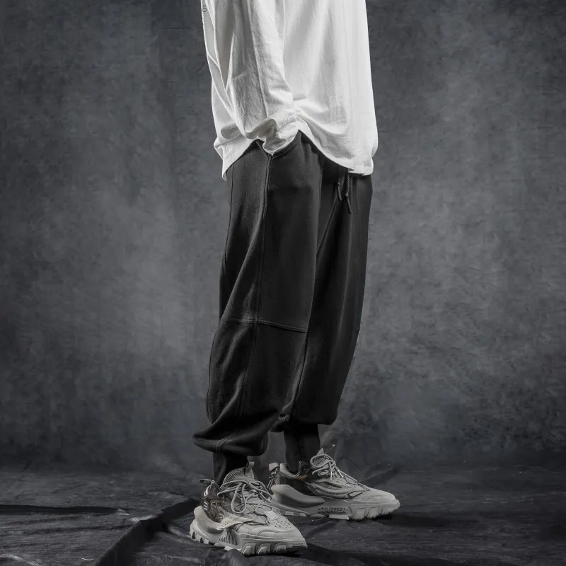 LUJIAMEN Jogger Thickened Sports Pants Men's Black-2