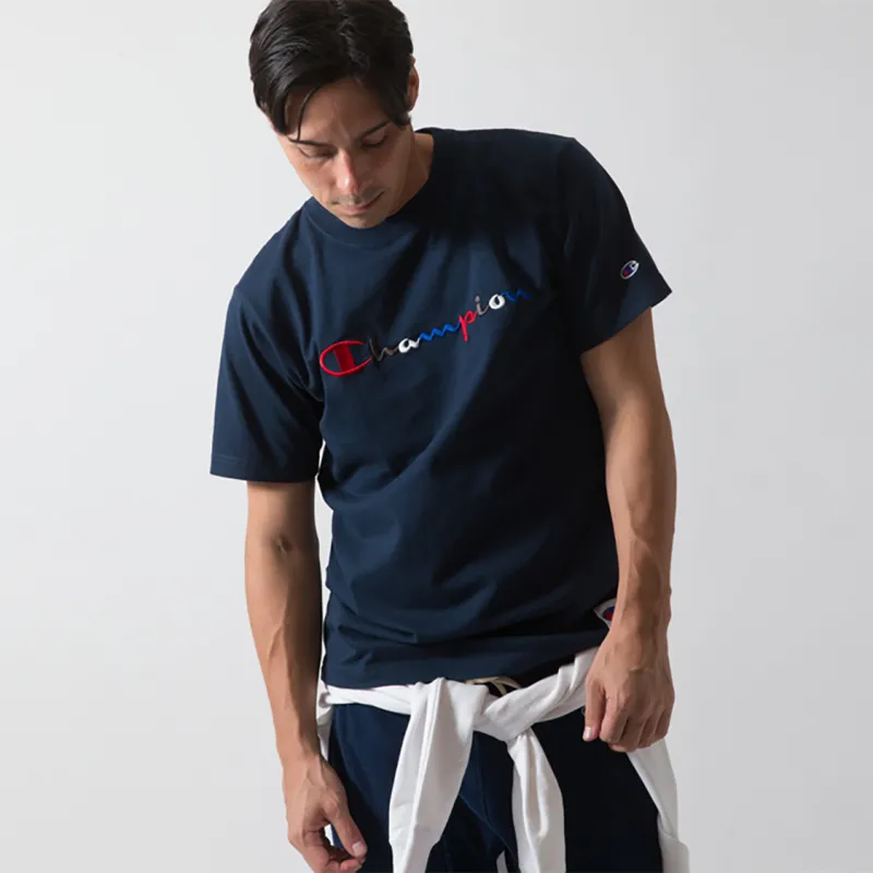 Champion T Shirt Japan Version Unisex Navy Blue-1