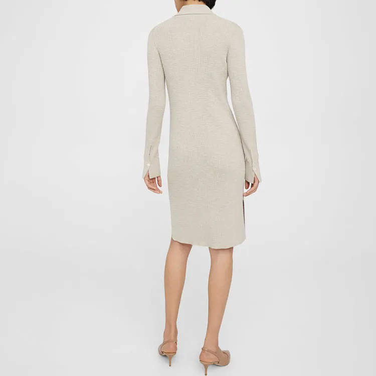 THEORY Long Sleeved Dresses Women's Parchment Paper Yellow-3