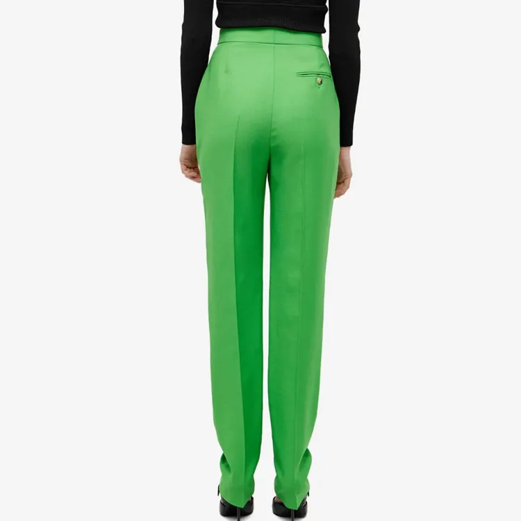 Alexander McQueen High Waist Straight Leg Trousers-3