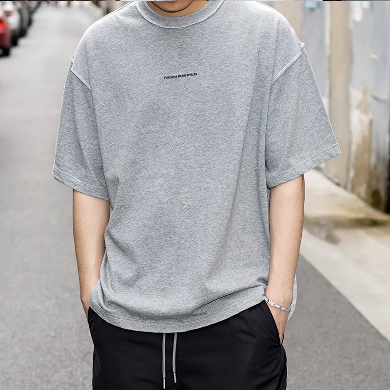 P.M.W SS21 Straight T Shirt Men's Heather Gray-4