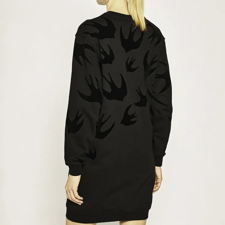 McQ Alexander McQueen Long Sleeved Dresses Women's Black-3