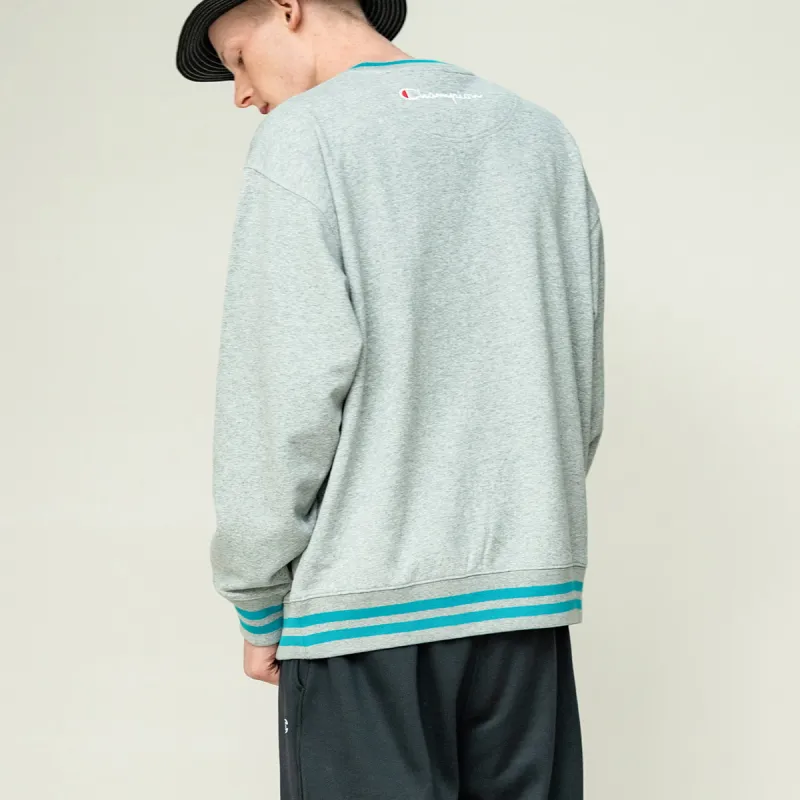 Champion Crew Neck Loose Fit Regular Sweatshirt Japan Version Unisex Light Gray-3
