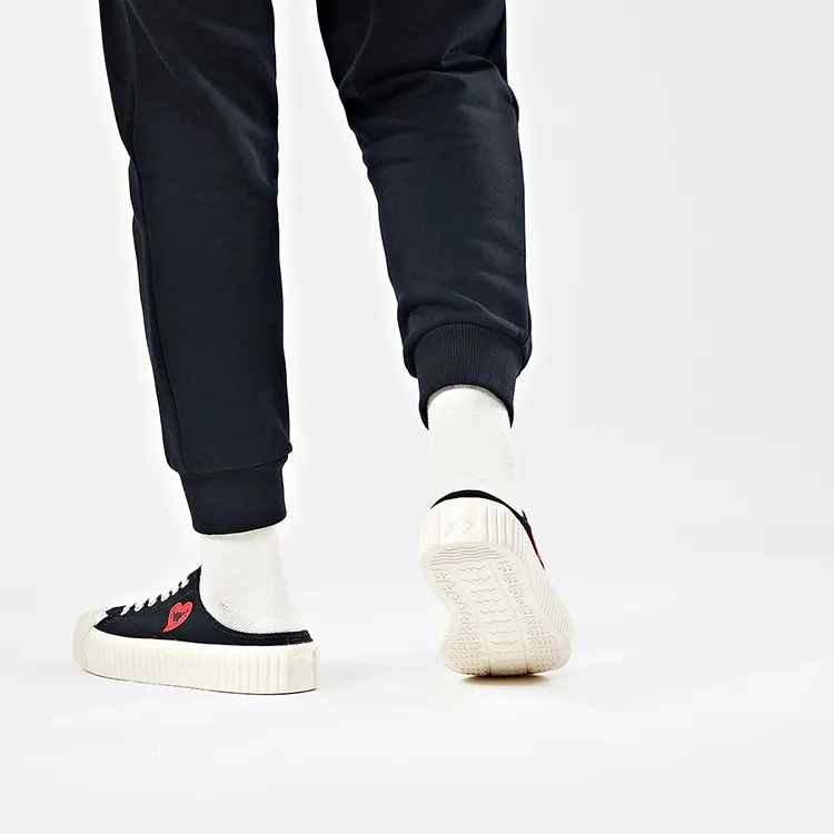 Kappa Coverage Breathable Low Top Canvas Shoes Unisex Black-6