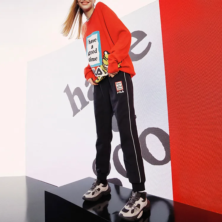FILA Co branded Year Of The Tiger Collection Knitted Sweatpants Women's Jet Black-2