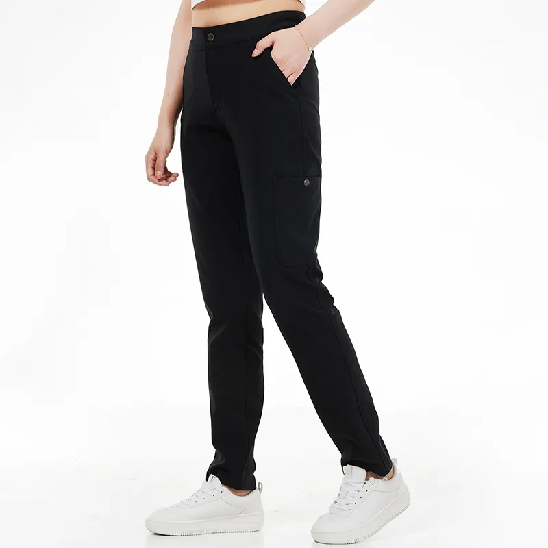 Columbia Straight Thickened And Fleece-Lined Casual Pants Winter Women's Black-4