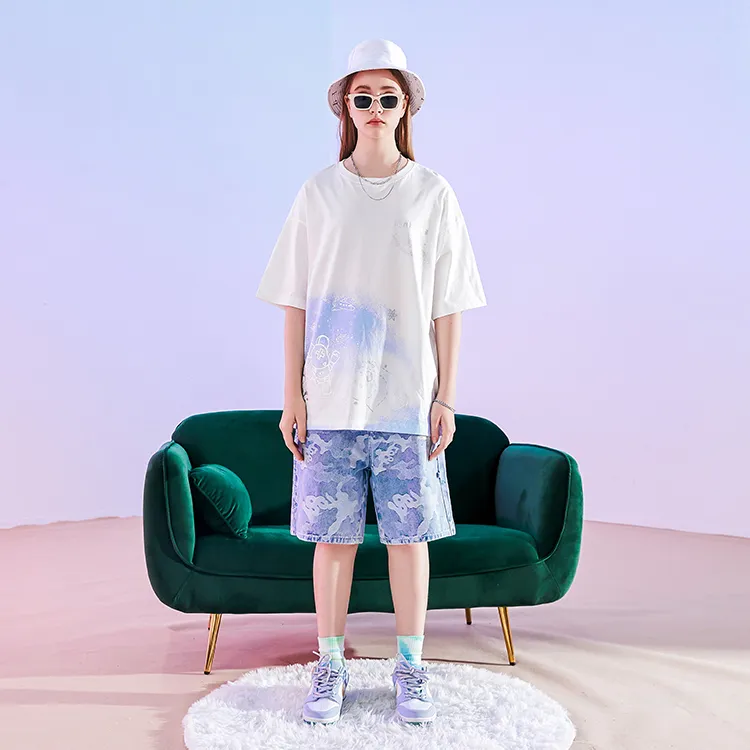 LAMLICKA Loose Fit Shorts Unisex Blue-2