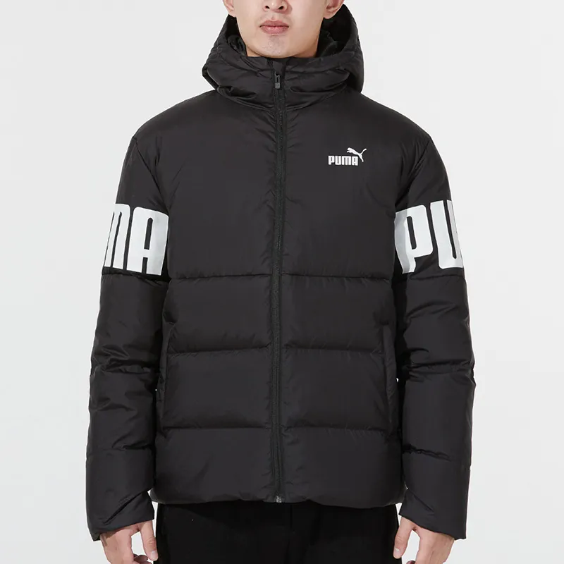 PUMA ESS Printed Down Jackets Men Black-2