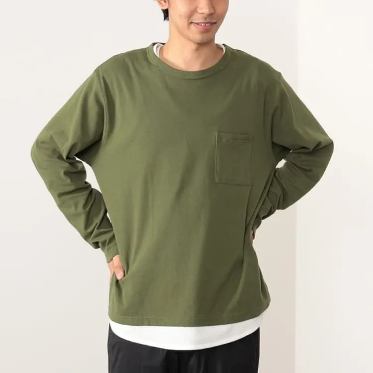 Beams T-Shirts Men Olive Green-4