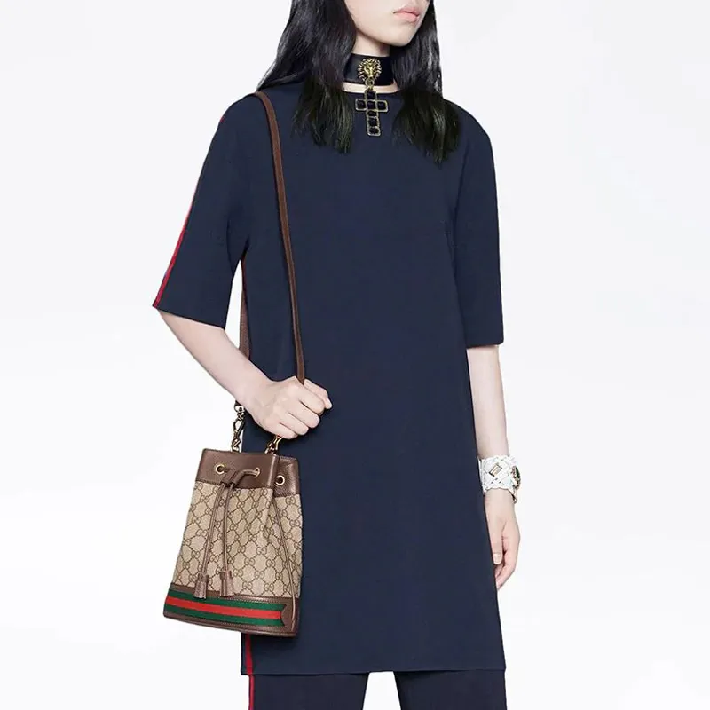 GUCCI Short-Sleeved Dresses Women's Dark Blue-2