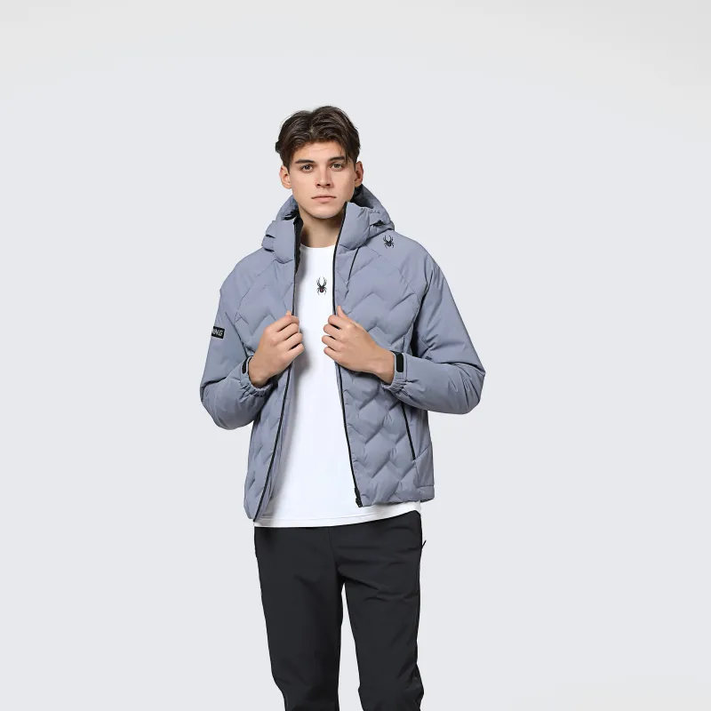 SPYDER Solid Color Hooded Down Jacket Men's-2