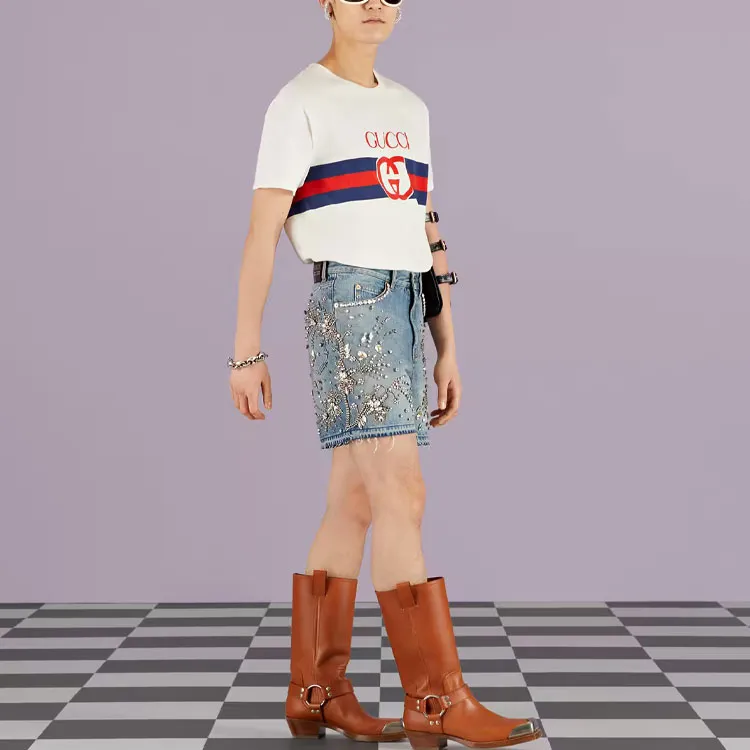 GUCCI Interlocking G Cotton T Shirt-3