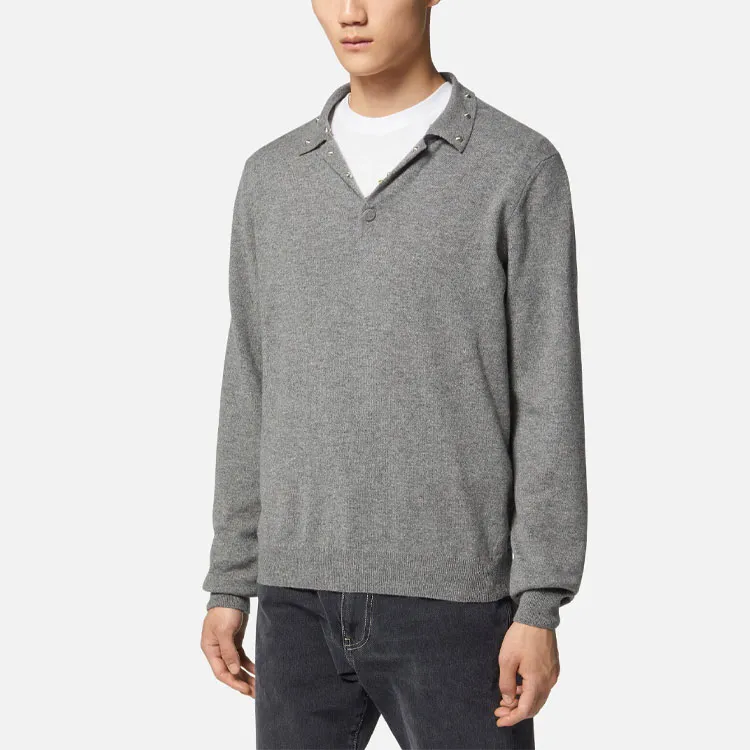 VERSACE Cashmere Sweater Men's Gray-1