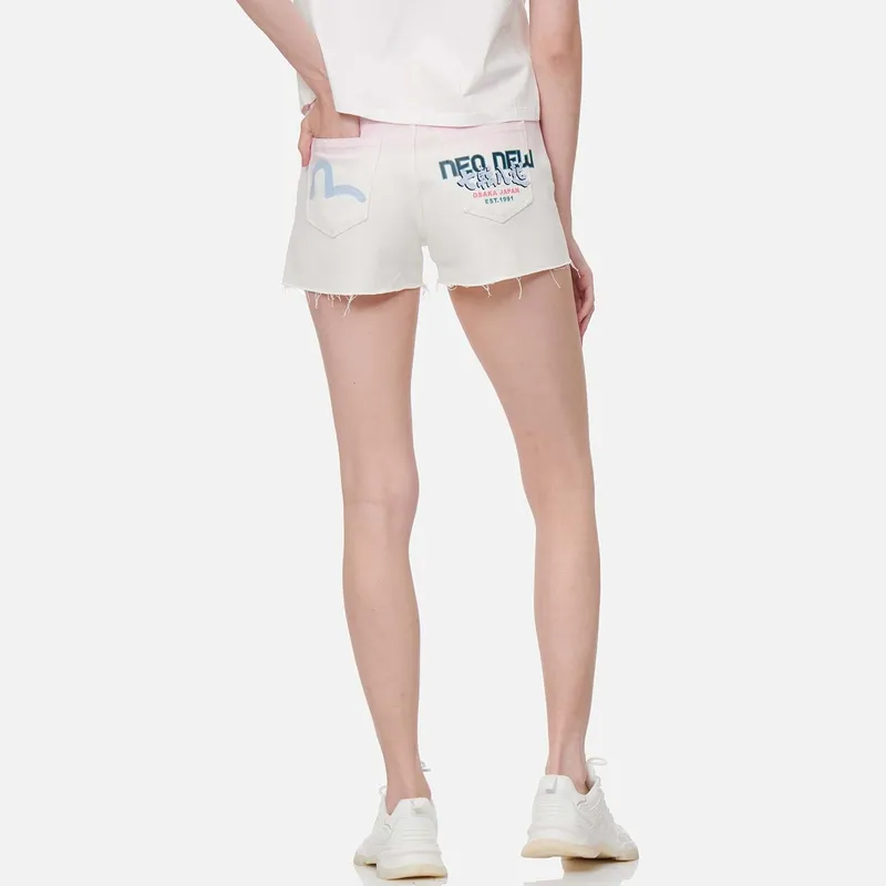 EVISU Denim Shorts Women's Light Pink-3