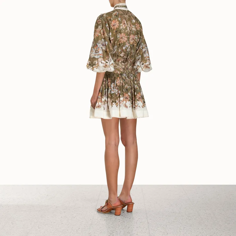 Zimmermann Short-Sleeved Dresses Women's Khaki-2
