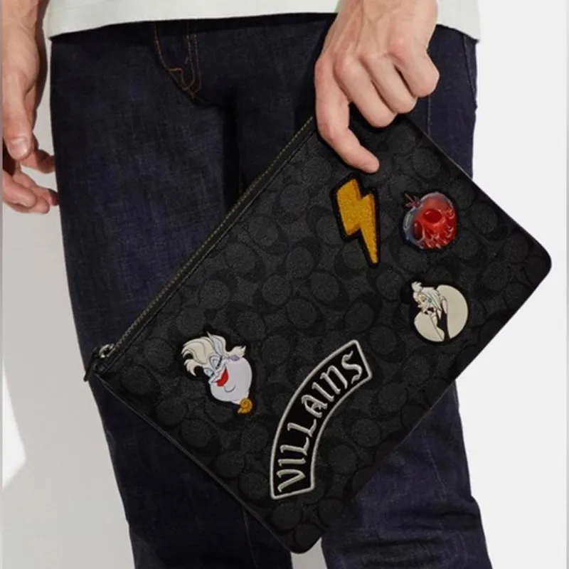 COACH Disney, Collaboration Artificial Leather Wallet Regular Men's Black Gray-3