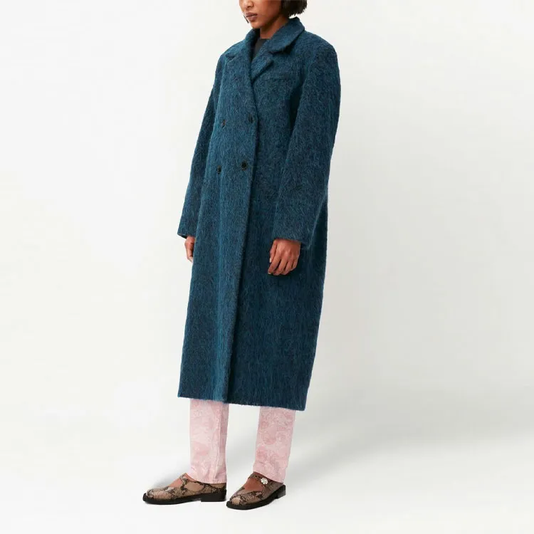GANNI Brushed Double-breasted Coat-1