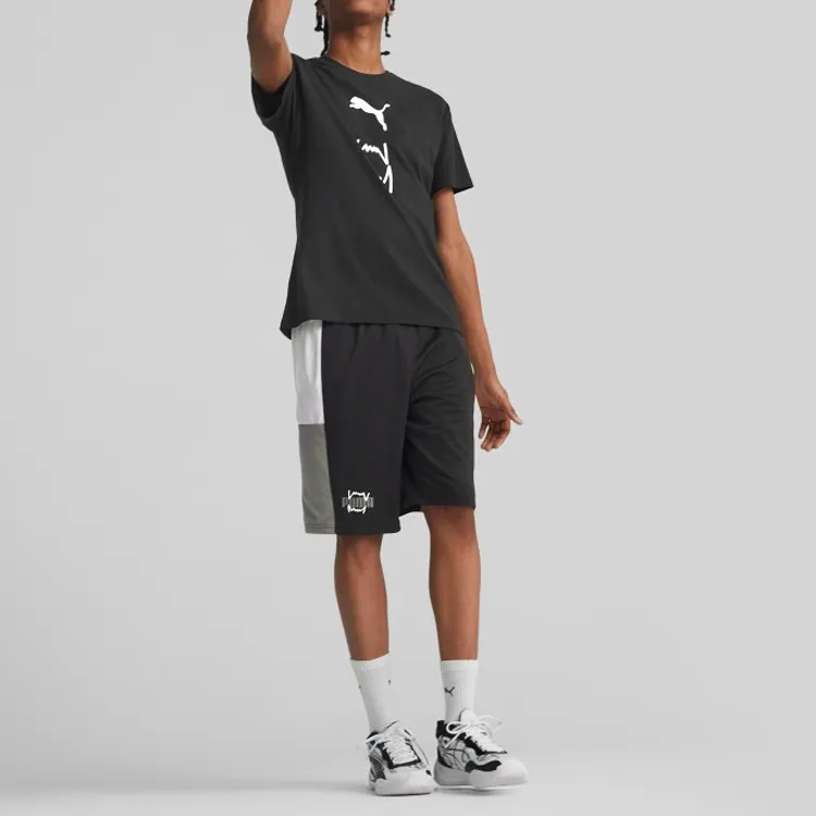 PUMA Sports Shorts Men Black Gray Color-3