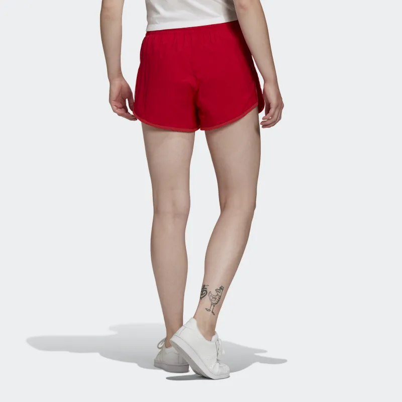Adidas Originals 3 Stripes Casual Shorts Women's Red-2