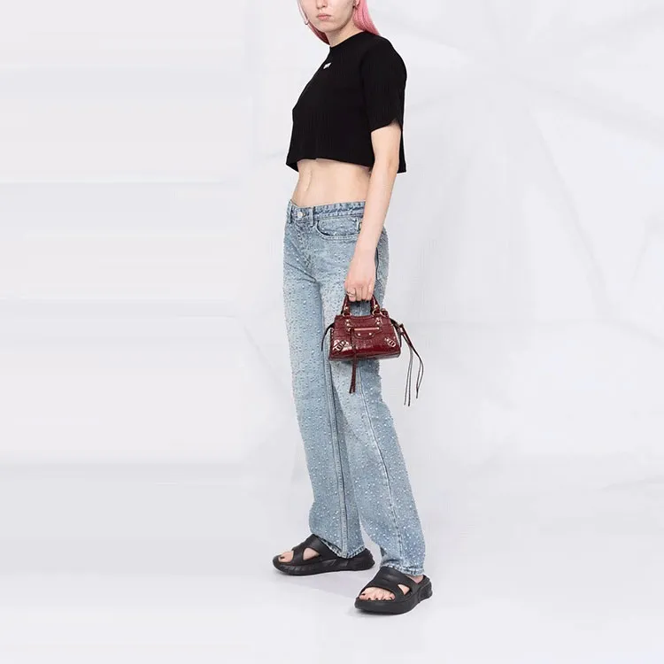 OFF WHITE Cropped Logo print T shirt-3