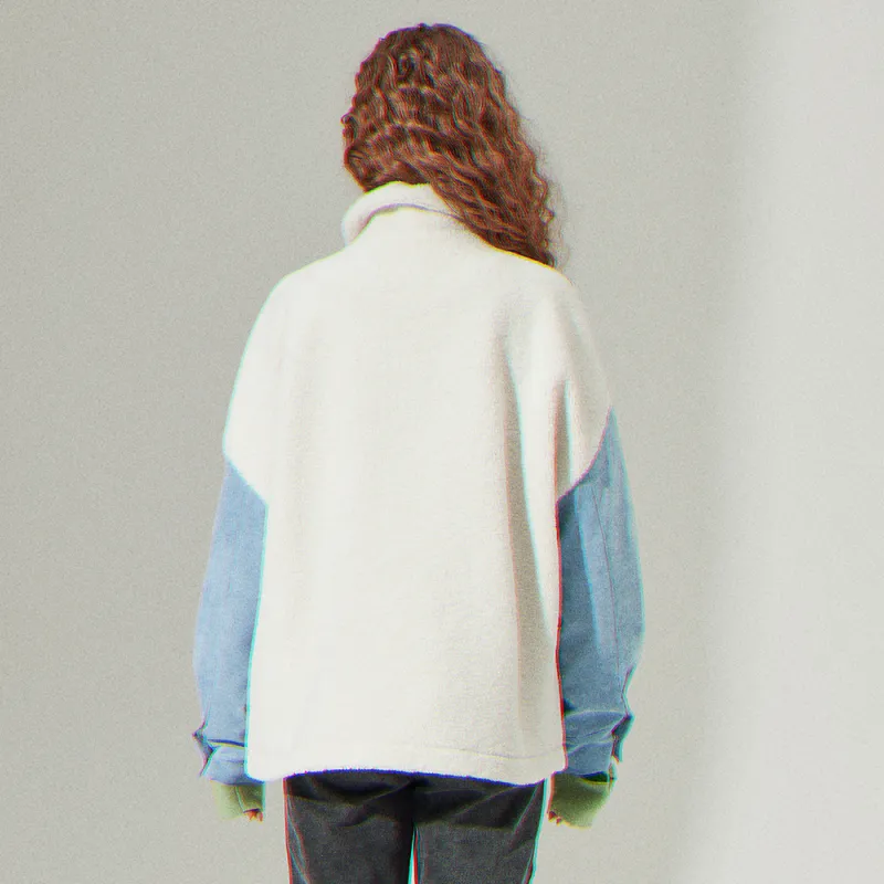 SEENFAAN x Qee Jacket Unisex Gray Blue White-2