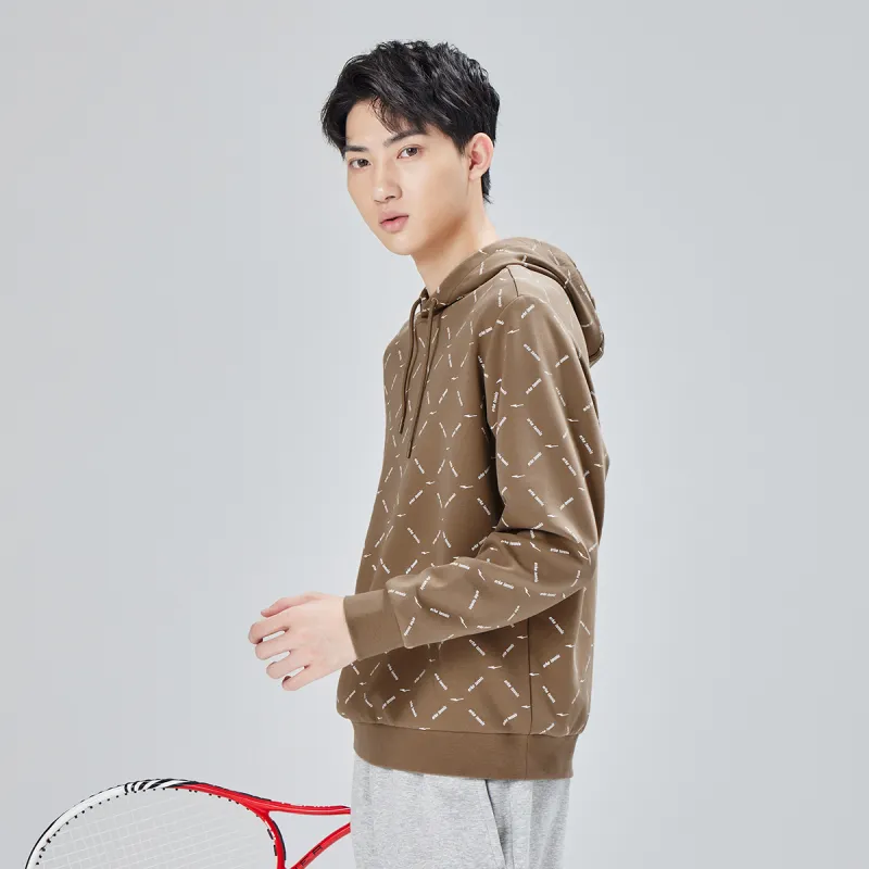 Erke Hooded Loose Fit Regular Sweatshirt Spring Autumn And Winter Men's Latte Brown-7
