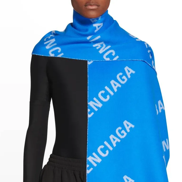 Balenciaga All Over Logo Scarf-2