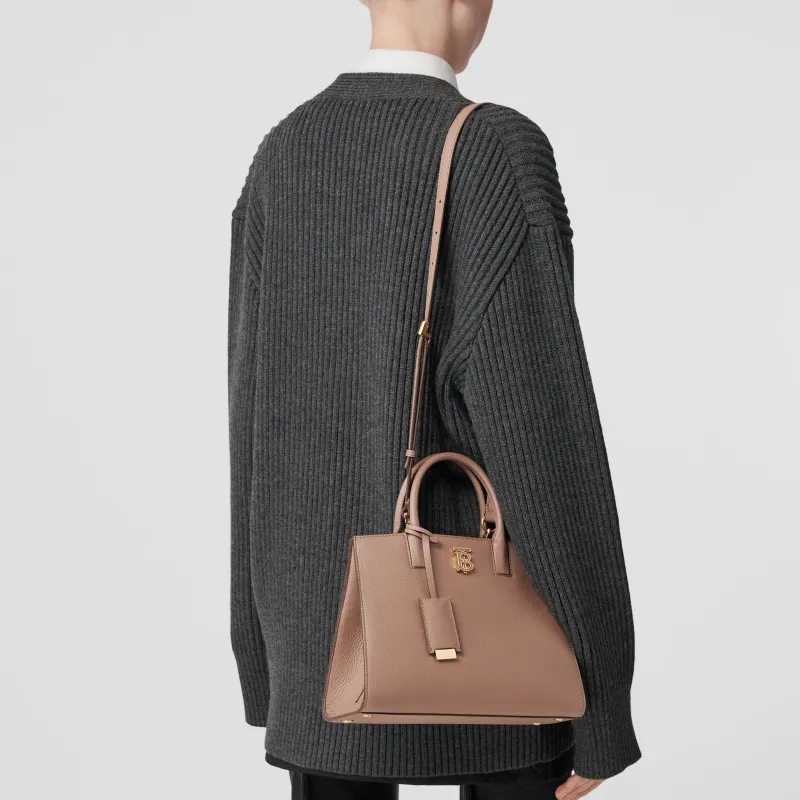 Burberry Frances Calfskin Tote Bag Shopping Bag Shoulder Bag Crossbody Bag Handbag Mini Women's Light Saddle Umber-7