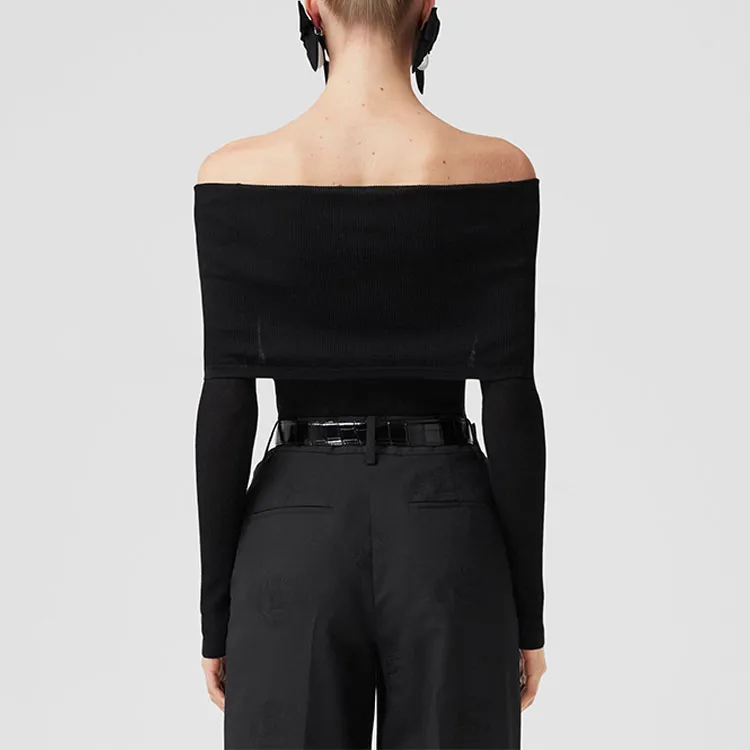 Burberry Ribbed knit Off shoulder Top-2