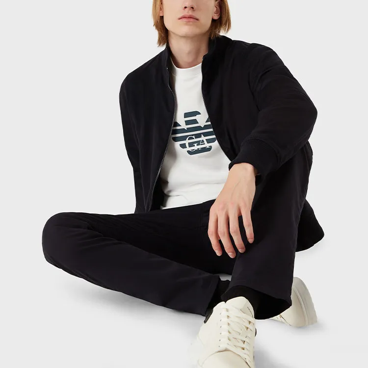 EMPORIO ARMANI Logo Plaque Stretched Denim Jeans-3