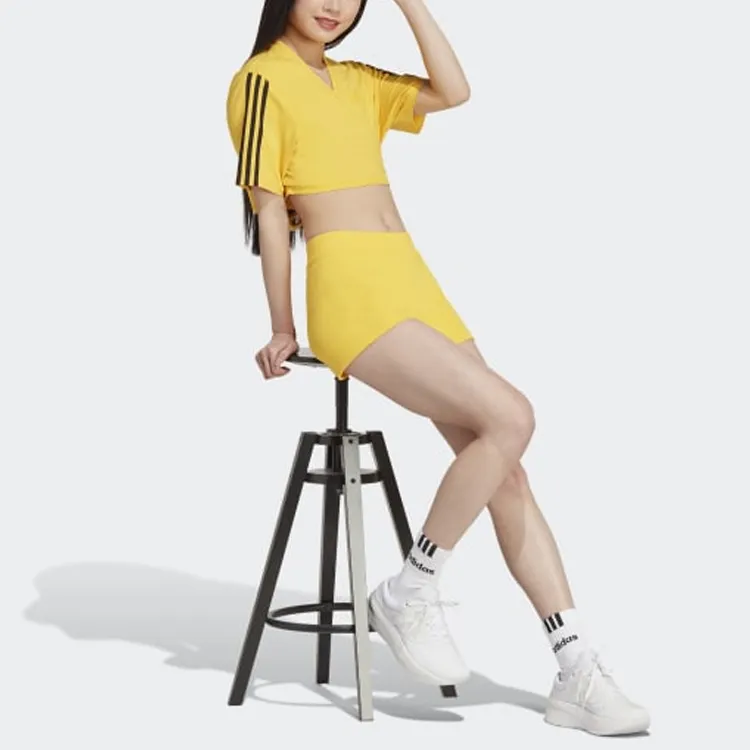 Adidas Lounge Casual Shorts Women's Gold-1