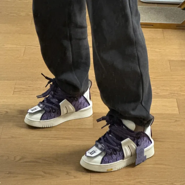 D.Desirable x Palladium Philosopher's Stone Series Mid Top Skateboard Shoes Men's Purple White-4