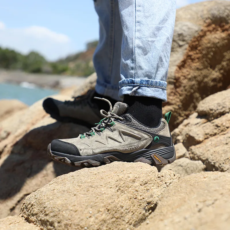 HUMTTO Cushioned Anti Slip Wear Resistant And Water Resistant Low Top Outdoor Shoes Men's Khaki-5