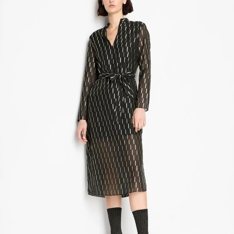 ARMANI EXCHANGE Geometric pattern Print Metallic finish Dress-1