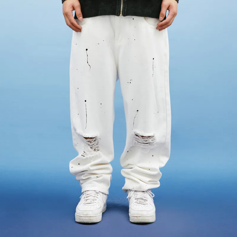 LKOD Straight Jeans Unisex White-5