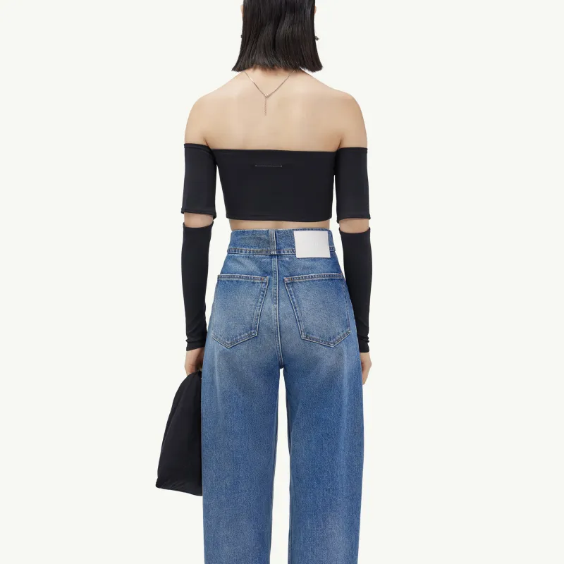 MM6 Maison Margiela Strapless Tops Women's Black-2
