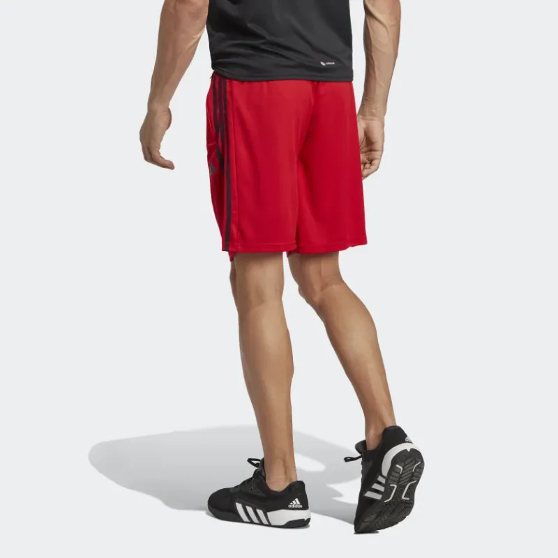 Adidas Train Essentials PiquÉ 3 Stripes Training Shorts Casual Shorts Men's Scarlet-1