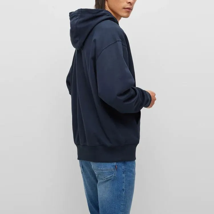 HUGO BOSS Logo Printed Drawstring Hoodie-4