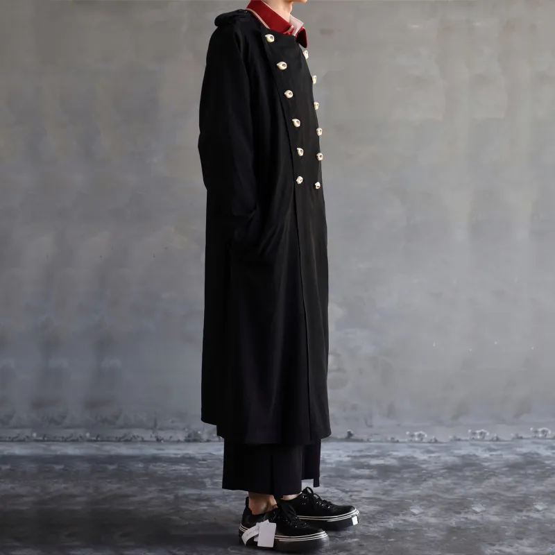 Yohji Yamamoto Trench Coats Men Black-6