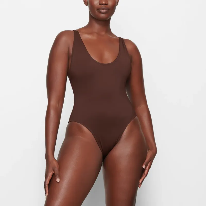 Skims Swim Scoop Neck One Piece Cocoa-1