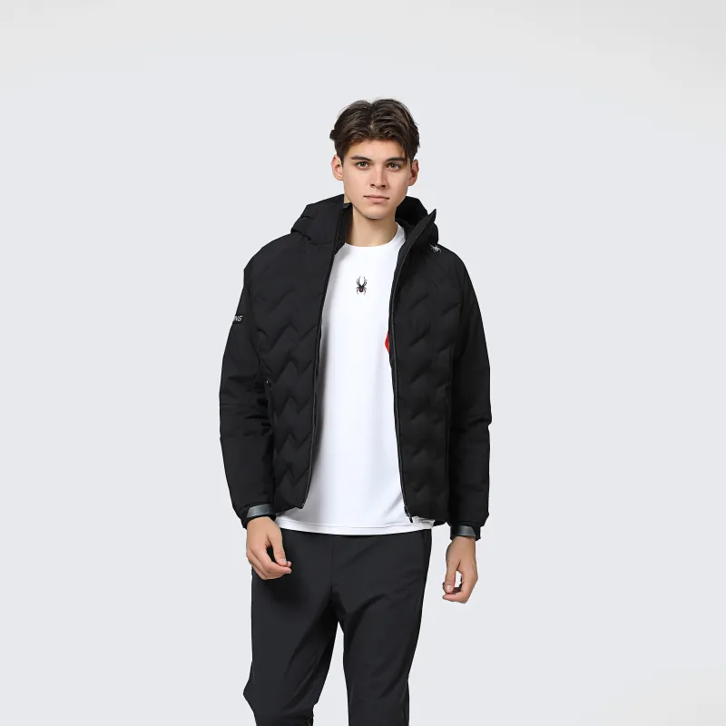 SPYDER Solid Color Hooded Down Jacket Men's-7