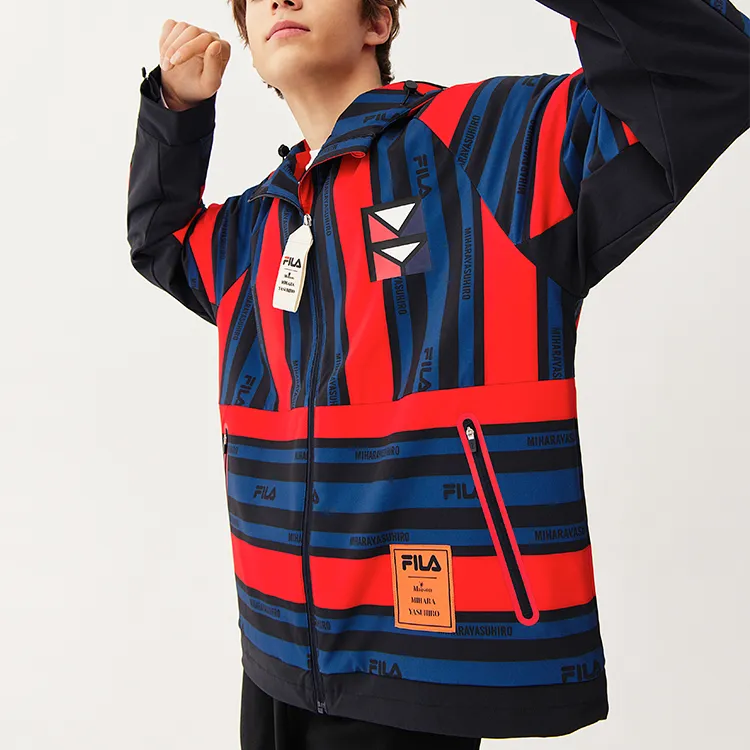 Mihara Yasuhiro X FILA MIHARA YASUHIRO Collaboration Collection Jackets Men Red & Navy Blue Stripes-2