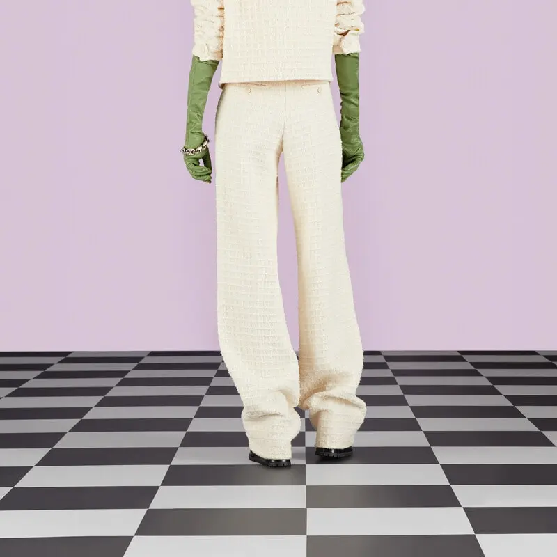 GUCCI Wide Leg Tweed Trousers-2