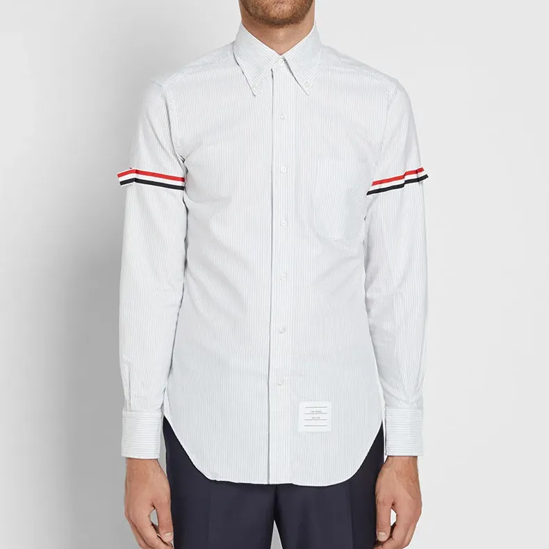 THOM BROWNE Vertical stripe RWB detail Shirt-1