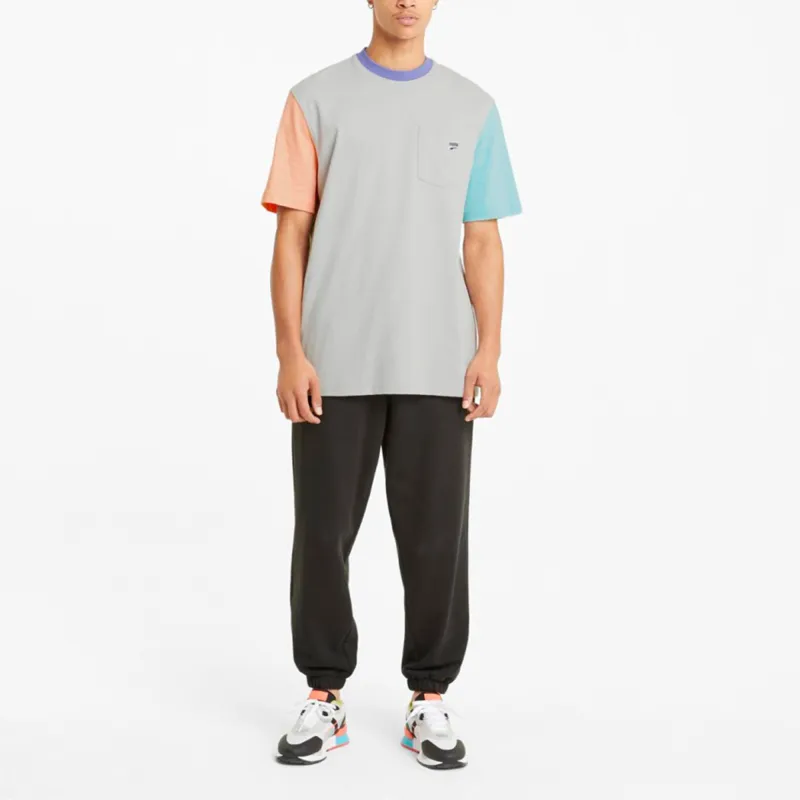 PUMA Set in Sleeve T Shirt Men's Gray-2